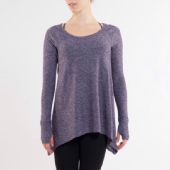 Lululemon Swing Rehearsal 3/4 Sleeve Rulu Black Swan Purple Heathered Lavendar - Picture 1 of 12